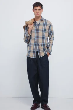 Springfield Camisa cuadro tartán amarillo New