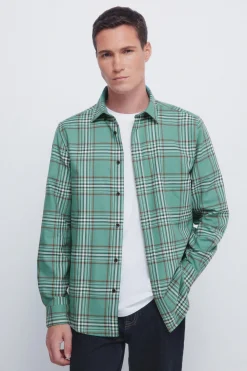 Springfield Camisa cuadros verde