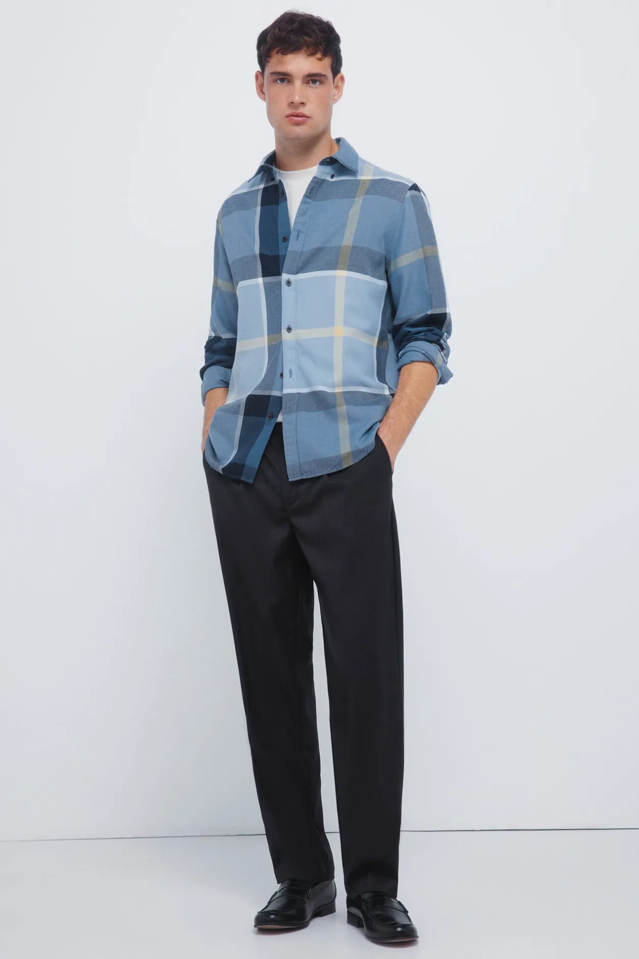 Springfield Camisa cuadros azul Best