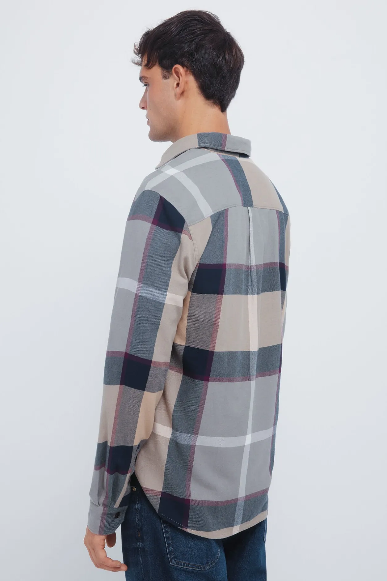 Springfield Camisa cuadros kaki Sale