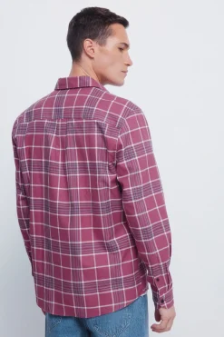 Springfield Camisa cuadros burdeos Hot