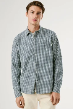 Pepe Jeans Camisa Cuadros Fit Regular azul Discount