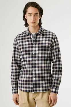 Pepe Jeans Camisa Cuadros Fit Regular azul Discount