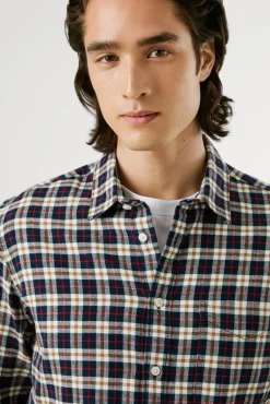 Pepe Jeans Camisa Cuadros Fit Regular azul Discount