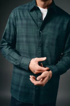 OOTO Camisa cuadros franela Turquesa Best