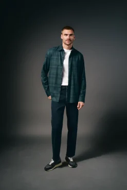 OOTO Camisa cuadros franela Turquesa Best