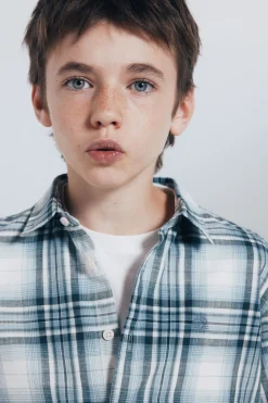 Springfield Kids Camisa cuadros leñador niño azul Clearance