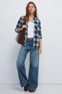 Springfield Camisa cuadros lurex bolsillo verde New