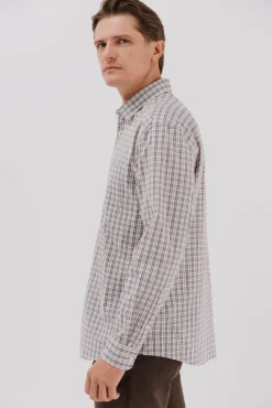 Cortefiel Camisa cuadros popelín Estampado azul Hot