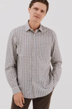 Cortefiel Camisa cuadros popelín Estampado azul Hot