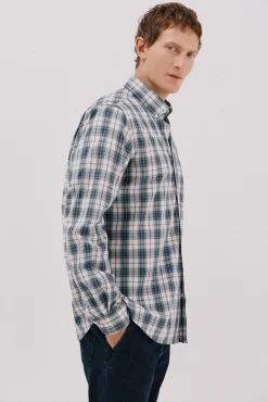 Cortefiel Camisa cuadros popelín Azul marino Best