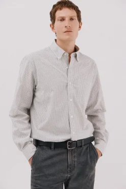 Cortefiel Camisa cuadros popelín Gris Sale