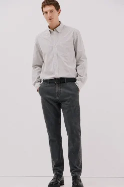 Cortefiel Camisa cuadros popelín Gris Sale