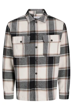 Jack & Jones PLUS Camisa cuadros relaxed gris Sale