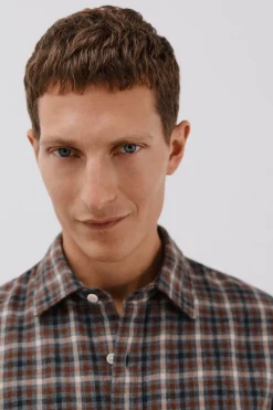 Cortefiel Camisa cuadros Tencel Gris Hot