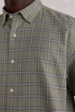 Pedro del Hierro Camisa cuadros Tencel Verde Sale