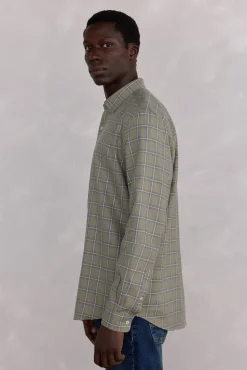 Pedro del Hierro Camisa cuadros Tencel Verde Sale