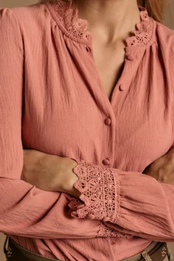 Polín Et Moi Camisa cuello bordado Luzma Rosa New