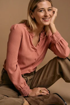 Polín Et Moi Camisa cuello bordado Luzma Rosa New