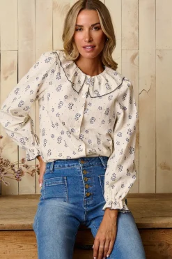 Polín Et Moi Camisa cuello Camily Estampado blanco New