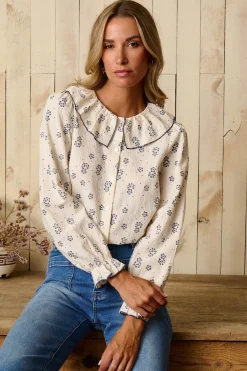 Polín Et Moi Camisa cuello Camily Estampado blanco New