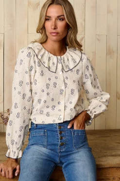 Polín Et Moi Camisa cuello Camily Estampado blanco New