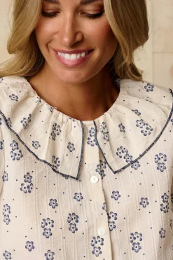 Polín Et Moi Camisa cuello Camily Estampado blanco New