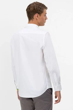 elPulpo Camisa cuello italiano popelin elastico Blanco Sale