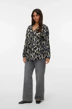 Vero Moda Curve Camisa cuello pico Curve Verde Discount