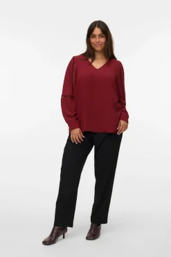 Vero Moda Curve Camisa cuello pico Curve Rojo Discount