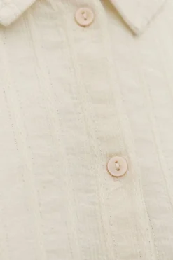 Vero Moda Curve Camisa de algodón de manga larga talla grande Beige Hot