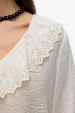 Vero Moda Camisa de cuello volante Blanco Hot