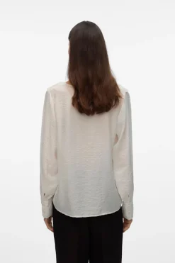 Vero Moda Camisa de cuello volante Blanco Hot