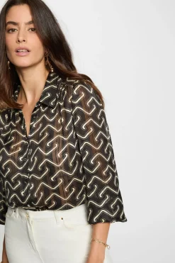 Morgan Camisa de gasa estampada Multicolor Discount