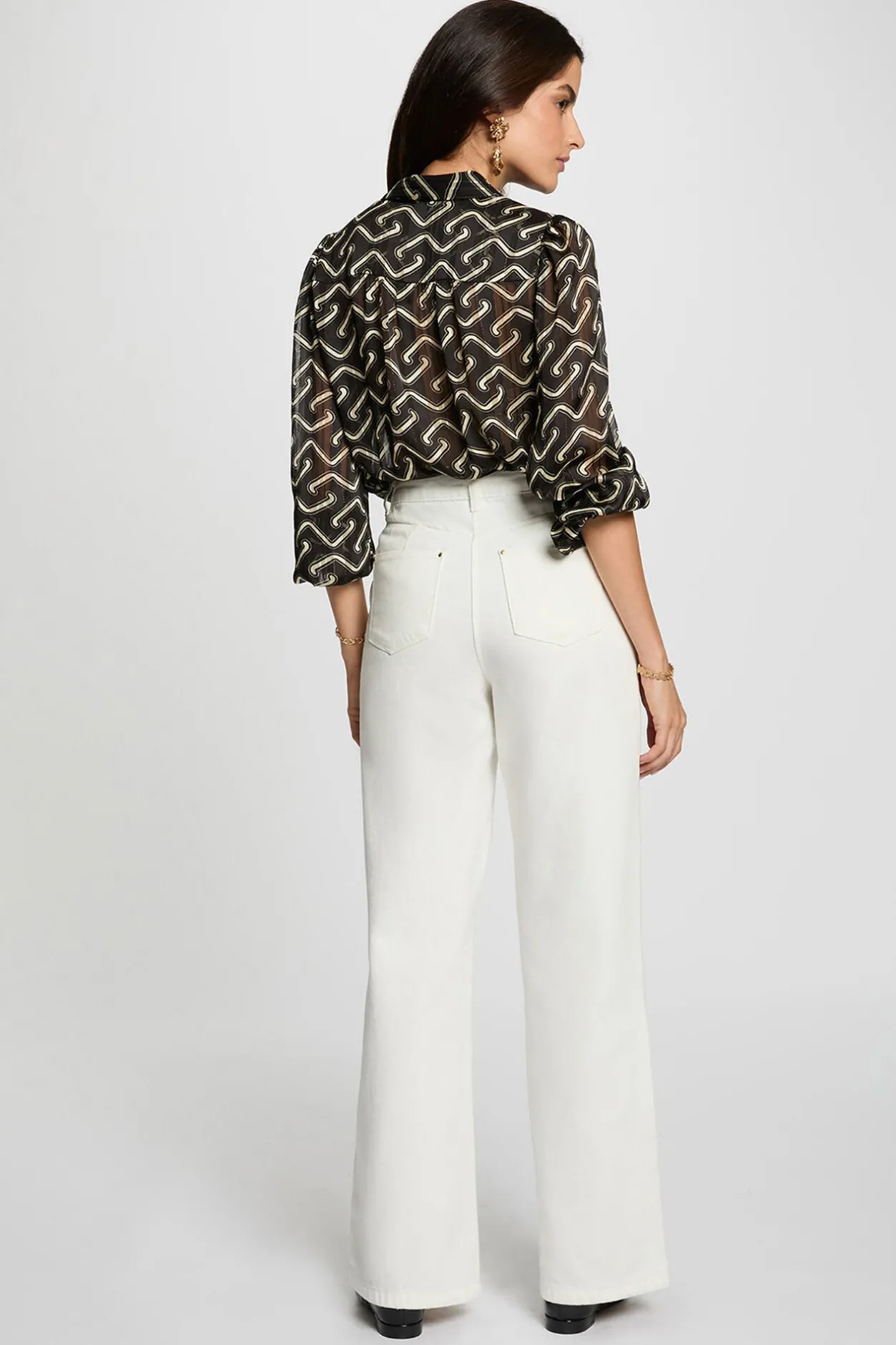 Morgan Camisa de gasa estampada Multicolor Discount