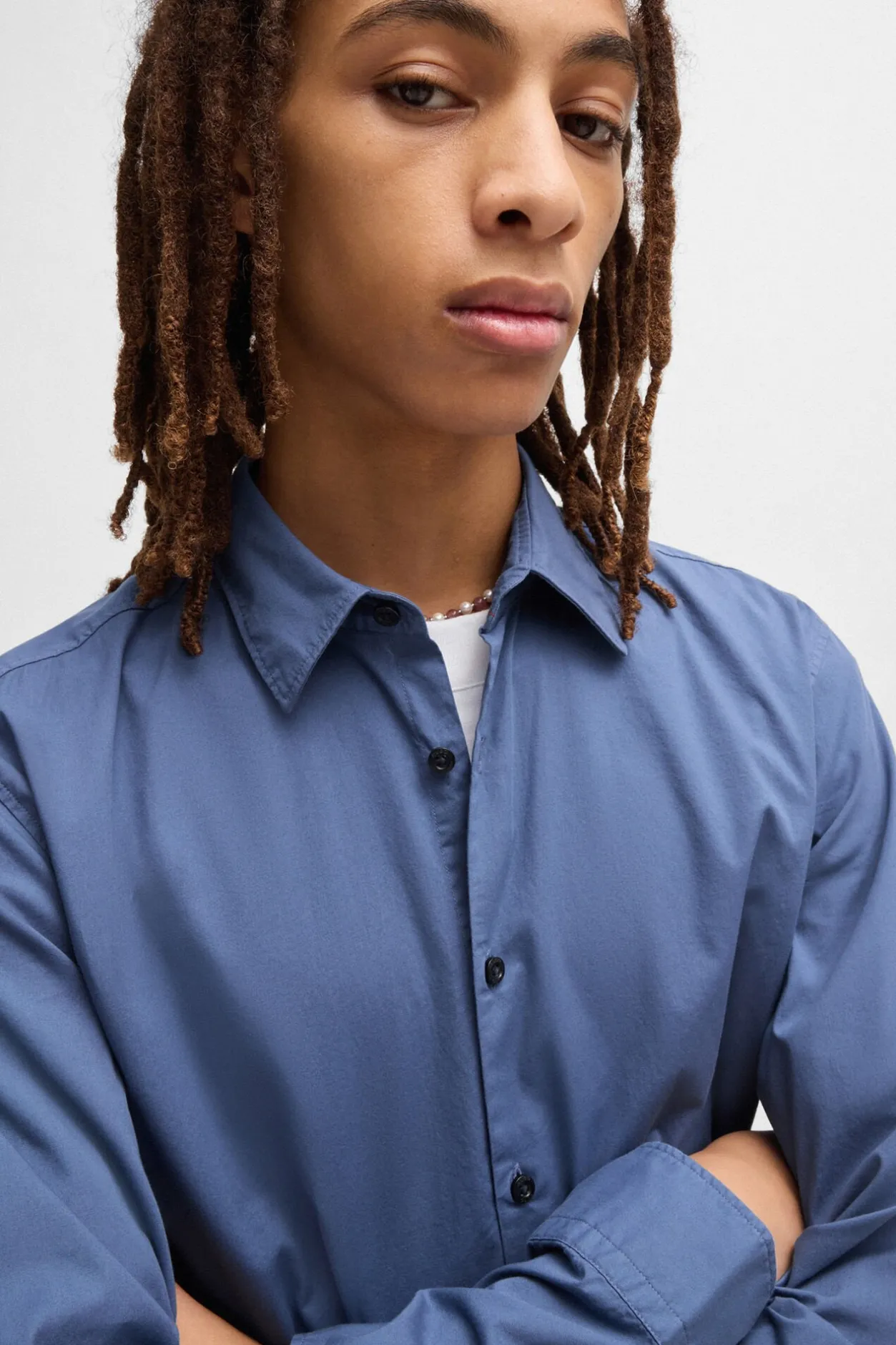 HUGO Camisa de manga larga Azul Discount