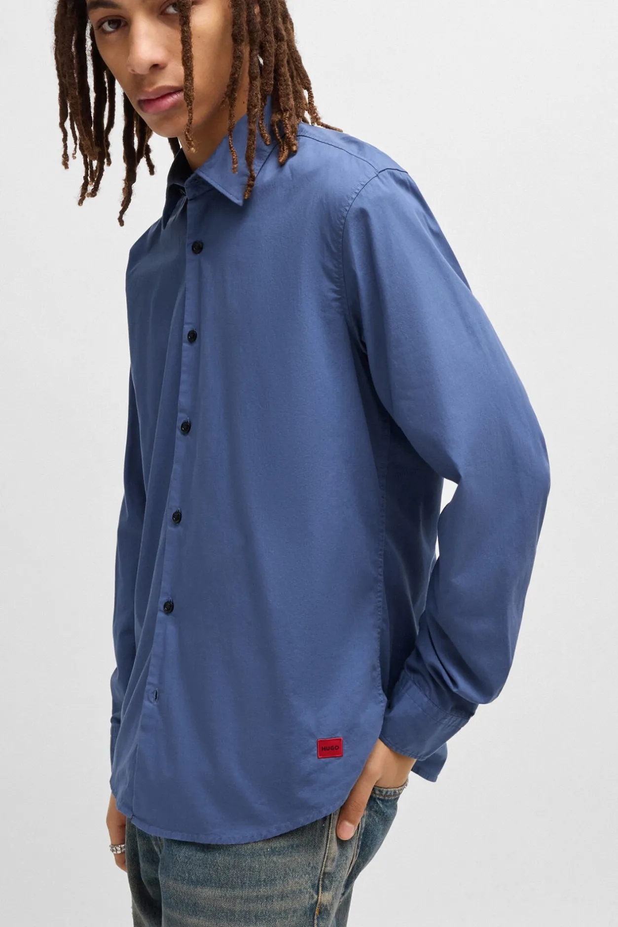 HUGO Camisa de manga larga Azul Discount