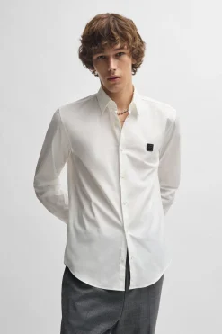 HUGO Camisa de manga larga Blanco Clearance