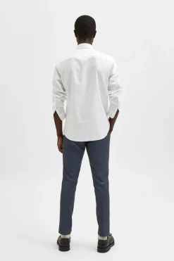 Selected Camisa de manga larga de vestir 100% algodón Blanco Best