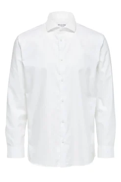 Selected Camisa de manga larga de vestir 100% algodón Blanco Best