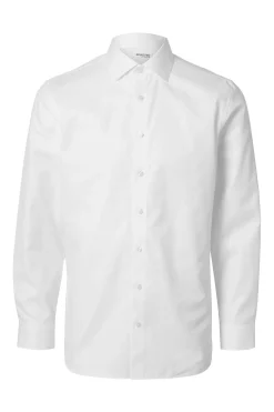 Selected Camisa de manga larga de vestir 100% algodón Blanco Sale