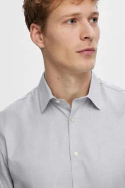 Selected Camisa de manga larga de vestir 100% algodón Azul marino Hot