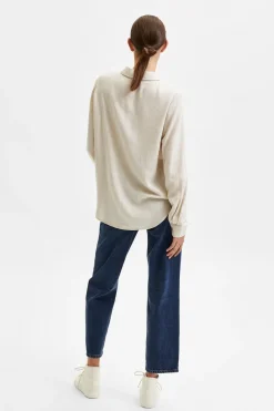 Selected Camisa de manga larga de lino Regular Fit Beige Best