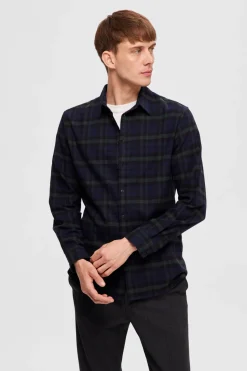 Selected Camisa de manga larga slim fit Azul marino Hot