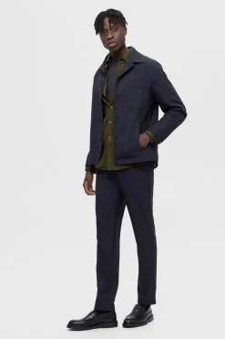 Selected Camisa de manga larga slim fit Verde oscuro Outlet