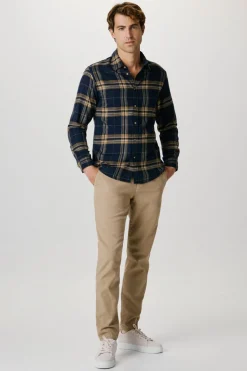 Selected Camisa de manga larga slim fit Azul oscuro Outlet