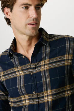 Selected Camisa de manga larga slim fit Azul oscuro Outlet