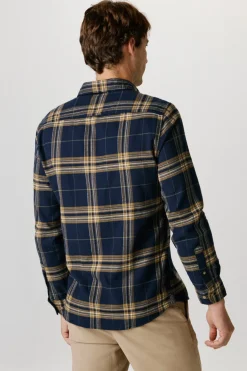 Selected Camisa de manga larga slim fit Azul oscuro Outlet