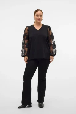 Vero Moda Curve Camisa de manga larga talla grande Negro Best