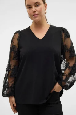 Vero Moda Curve Camisa de manga larga talla grande Negro Best
